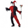 Böser Harlekin Clown Kostüm Rot Schwarz clasic