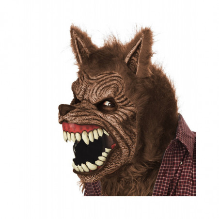 Brauner Werwolf Halloween Ani-Motion Maske