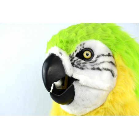 Grüner Papagei Maske mit beweglichem schnabel