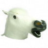 Pferdekopfmaske aus Latex WEISS mit weisser mähne Pferdemaske