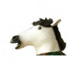 Pferdekopfmaske aus Latex WEISS mit schwarzer mähne Pferdemaske wz