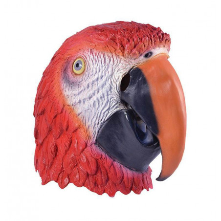 Roter Papagei Faschings Maske 
