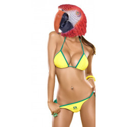 Roter Papagei Faschings Maske 